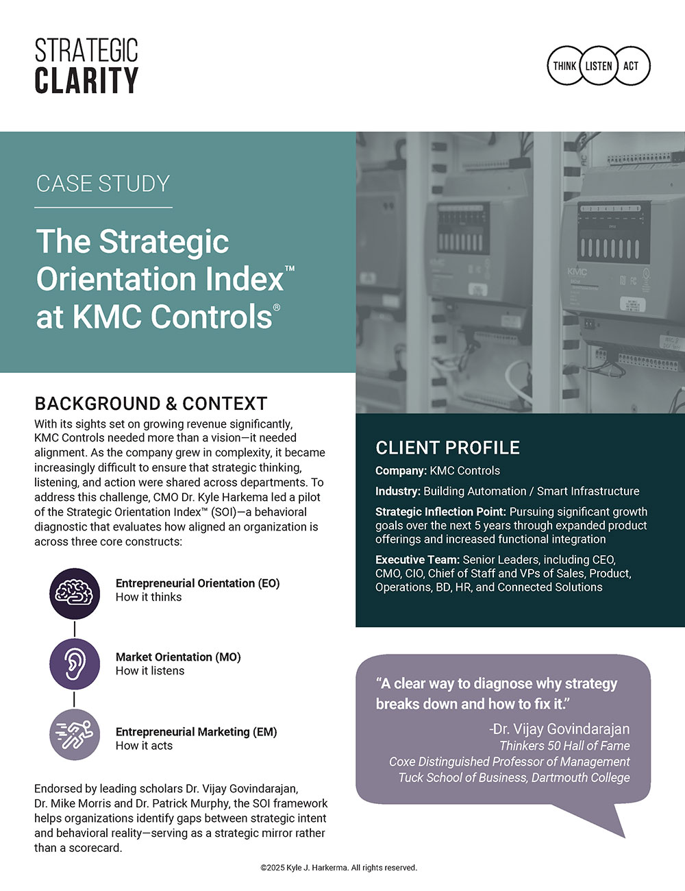 Case Study: The Strategic Orientation Index™ at KMC Controls®